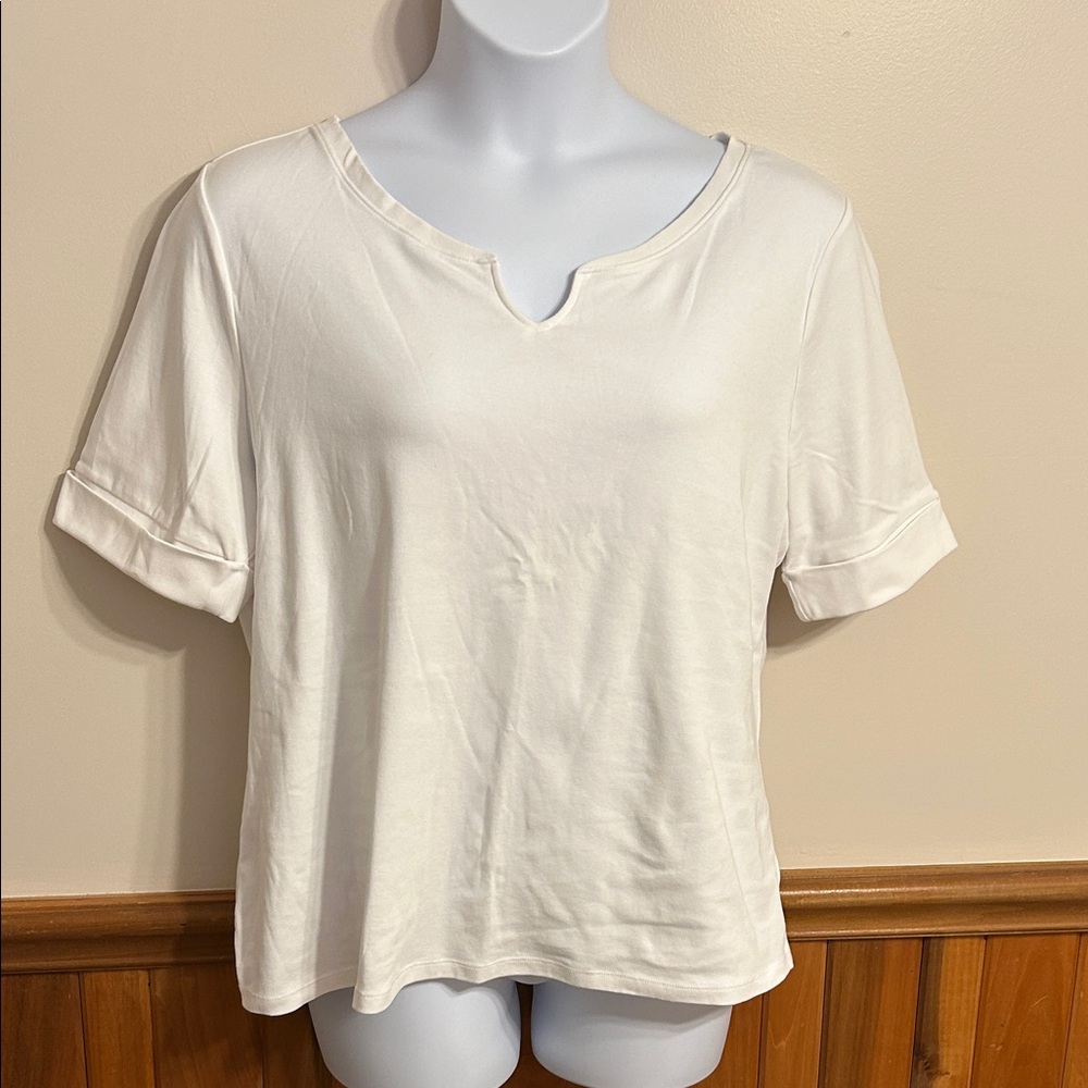 Women's Ellen Tracy White Short Sleeve Top Size XXL